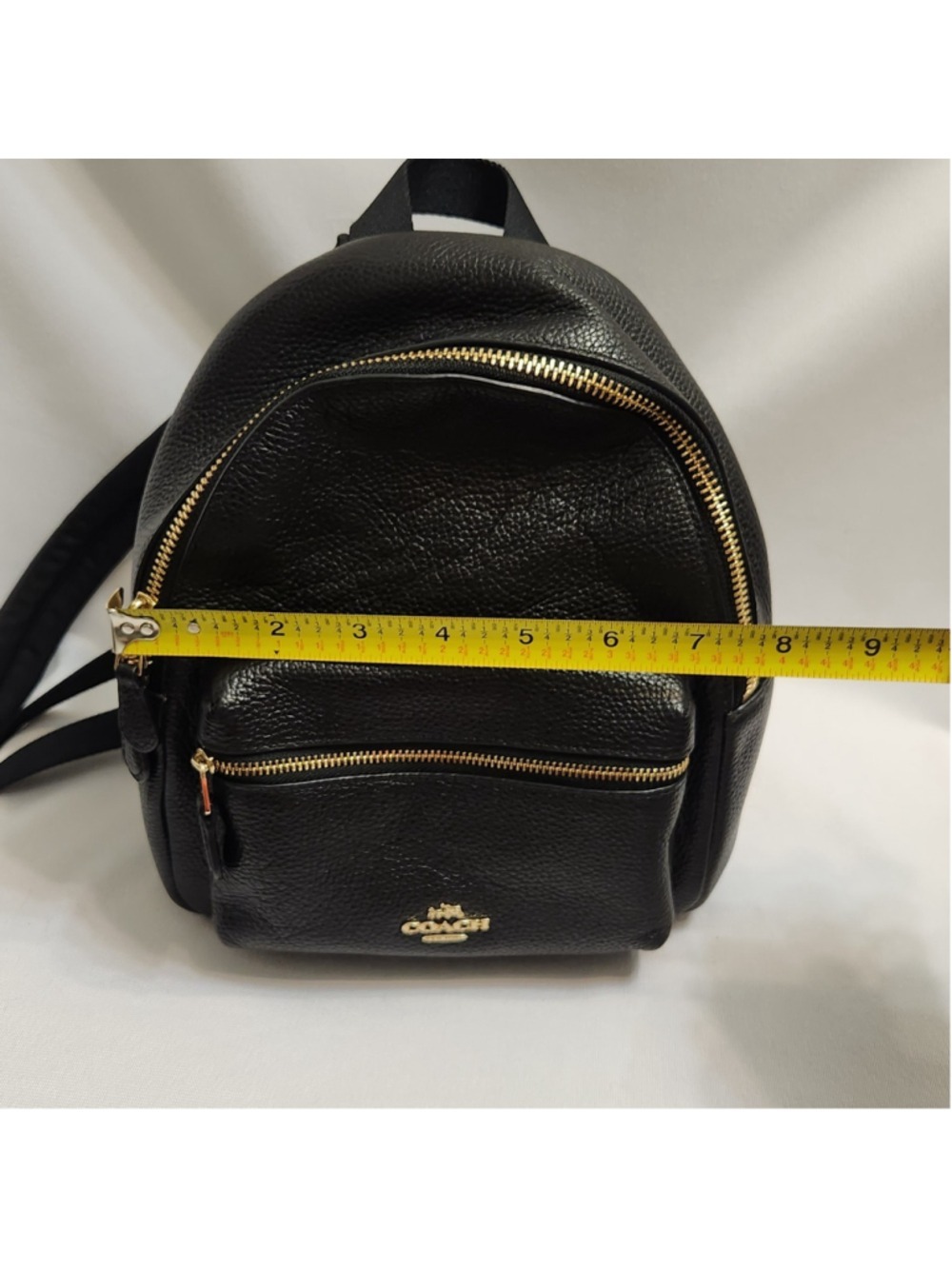 Coach Taylor Small Black Pebble Leather Backpack - Picture 11 of 15